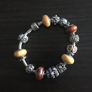 gold and silver pandora bracelet