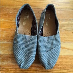 Gray and blue striped Movember Toms