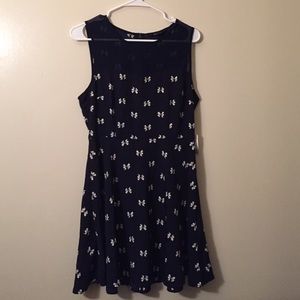 Bow navy blue dress