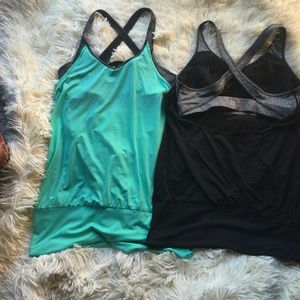 2 VSX Sport tanks with padded sports bra attached