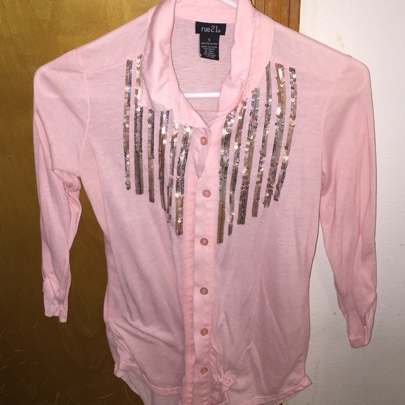 Pink rue 21 button down