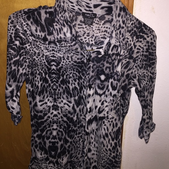 Leopard button down