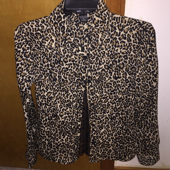 Wet seal leopard print button down blouse