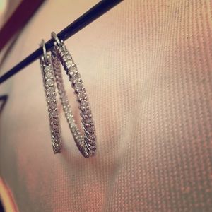 Cubic zirconia hoops earrings!