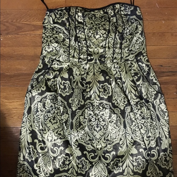 Torrid brown/gold elegant strapless dress