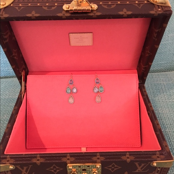 Semi-precious stone chandelier earrings
