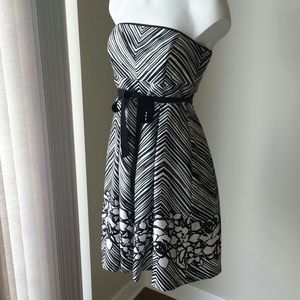 *LIKE NEW* PRICE FIRM* BLACK & WHITE SILK DRESS*