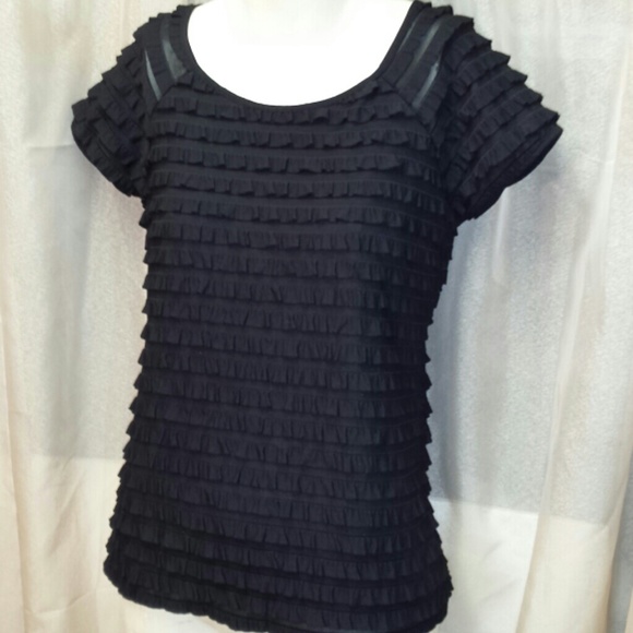 Dress Barn Tops Dressbarn Black Ruffle Top Poshmark