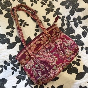 Maroon Paisley Print Vera Bradley Mini Tote