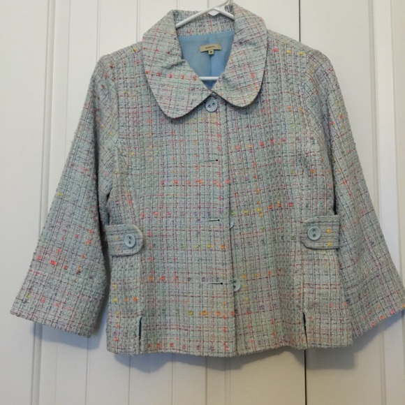 Sashimi Baby Blue Vintage Tweed Blazer