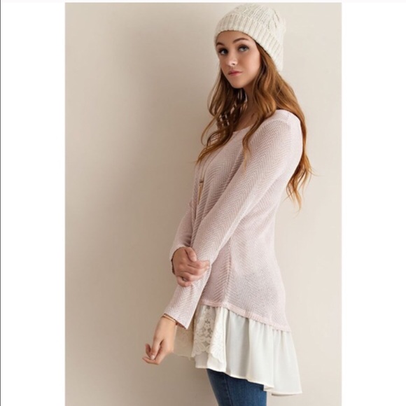 💠NEW 💠CAMMIE two tone sweater top - MAUVE - Picture 3 of 4