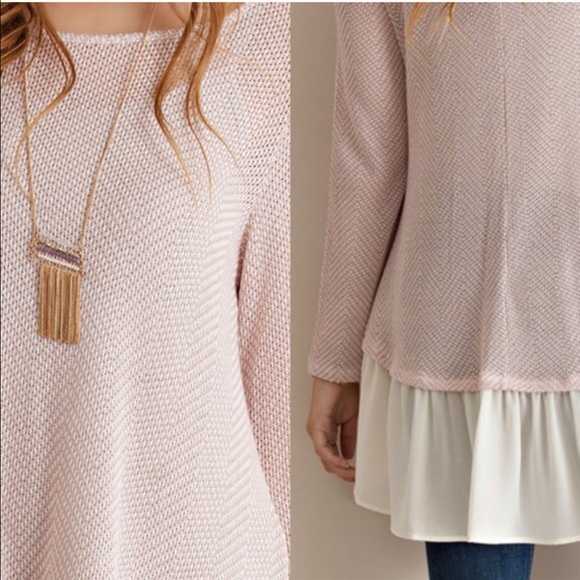 💠NEW 💠CAMMIE two tone sweater top - MAUVE - Picture 4 of 4