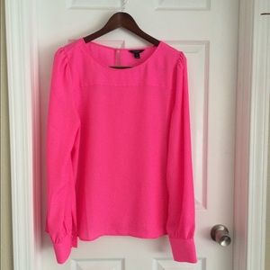 Long sleeved pink J. Crew top