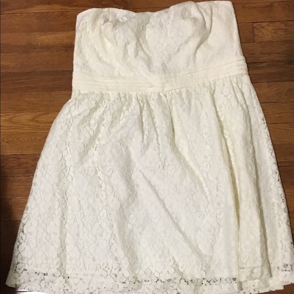 Forever 21 ivory mini strapless dress
