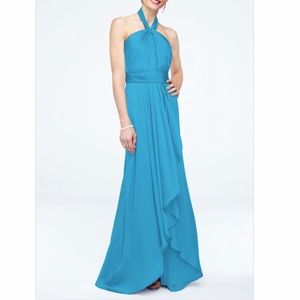 Turquoise Malibu long dress by Davids Bridal