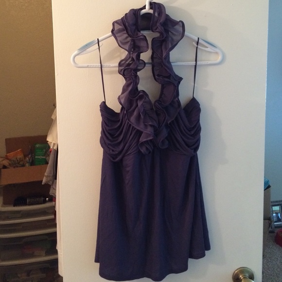 Super cute Express halter tank with ruffles
