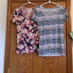 Two scoop neck tees