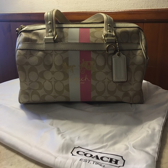 Coach Handbags - Coach Signature Heritage Stripe Tote Bag