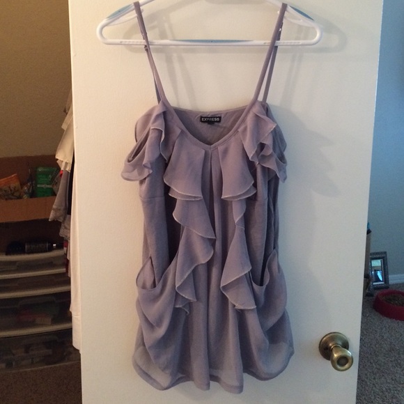 Light purple Express tank with ruffle detailing