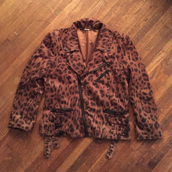 Leopard print Moto jacket - Picture 1 of 2