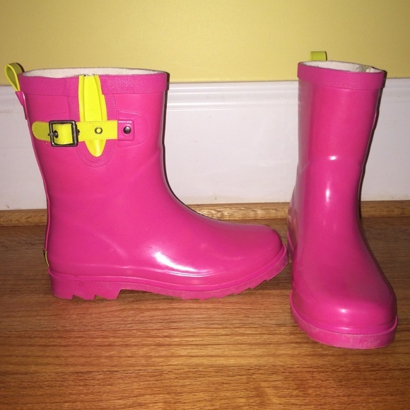 KIDS Pink & Yellow Short Rain Boots
