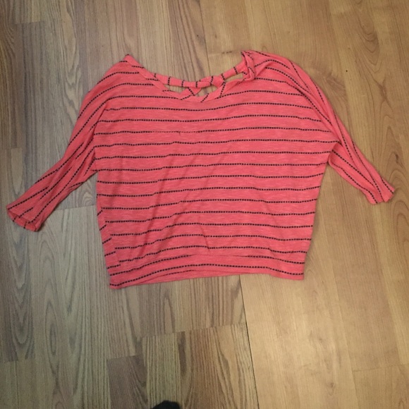 Orange and Black loose fitting crop top