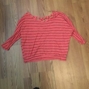 Orange and Black loose fitting crop top