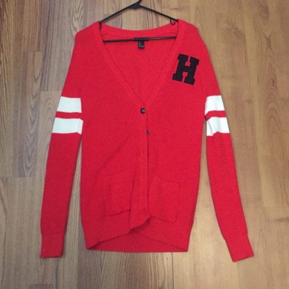 Red Varsity styled Sweater