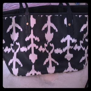 Navy and White IKat Tote Bag