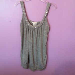 Gray Beaded Tank