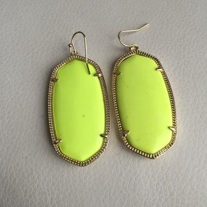 Neon yellow Kendra Scott Danielle earrings