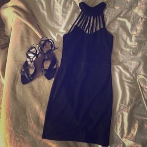 Black Halter low back mini dress