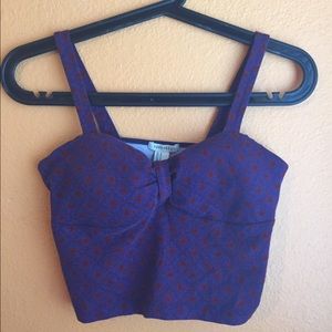 Blue and red crop top