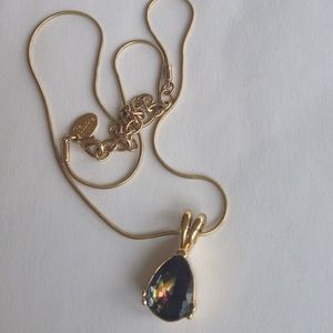 Lia Sophia gold-tone mystic-fire-look pendant.