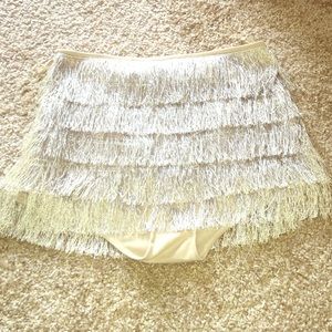 Gold fringe shorts