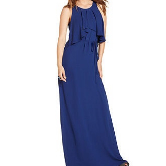 BCBGMaxAzria | Dresses | Bcbgmaxazria Ruffle Cutout Maxi Dress