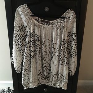 Sheer, Black/Cream Dots Top
