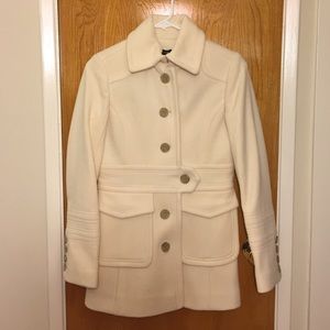 J. Crew White Wool Coat - Size 0