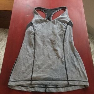 Lululemon workout top grey striped