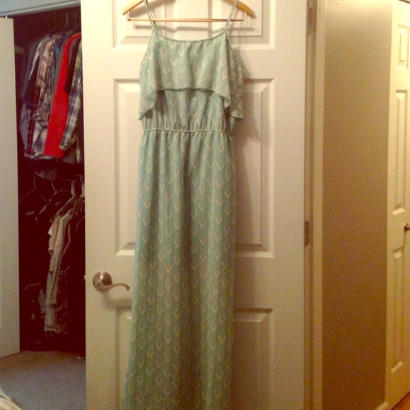 Mint and White Chevron Maxi Dress 💕