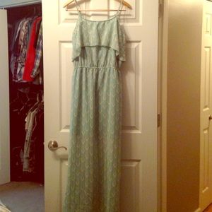 Mint and White Chevron Maxi Dress 💕