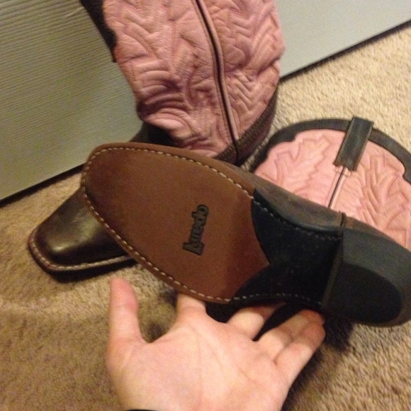 Laredo boots, pink and brown. - Picture 2 of 2