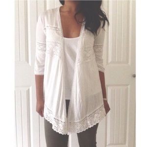 white cardigan