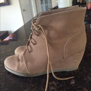 Madden Girl tan booties, size 10.