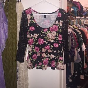 Floral peplum shirt
