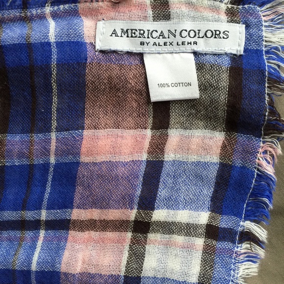 100%  Cotton double sided scarf - Picture 3 of 3