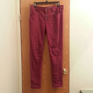 Maroon skinny jeans