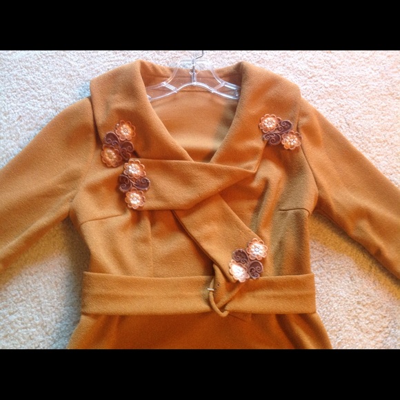 Vintage European Caramel Dress - Classic - Picture 2 of 4