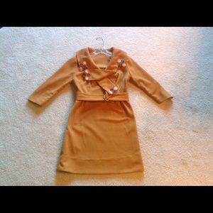 Vintage European Caramel Dress - Classic