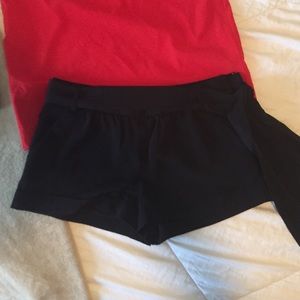 Black dress shorts from Express with tie belt